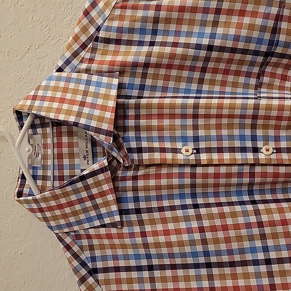 Peter Millar Button-Down - Orange - Medium - image 4